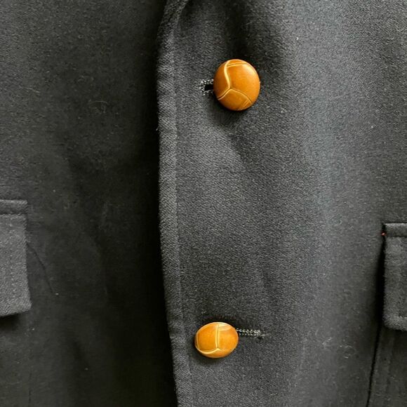 VTG Pendleton 100% Wool Navy Blue Structured Blazer w/ Suede Elbow Patches SZ 46 - Picture 5 of 8